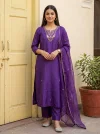 K 1134 By Naisha Roman Silk Kurti With Bottom Dupatta
